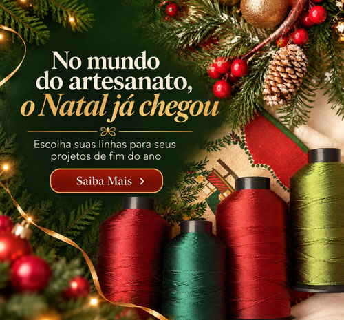 Cones de linha para bordado Filare em vermelho e verde com decoração de Natal